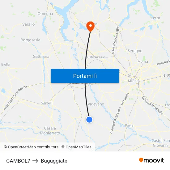 GAMBOL? to Buguggiate map
