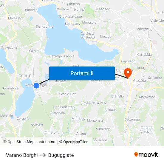 Varano Borghi to Buguggiate map