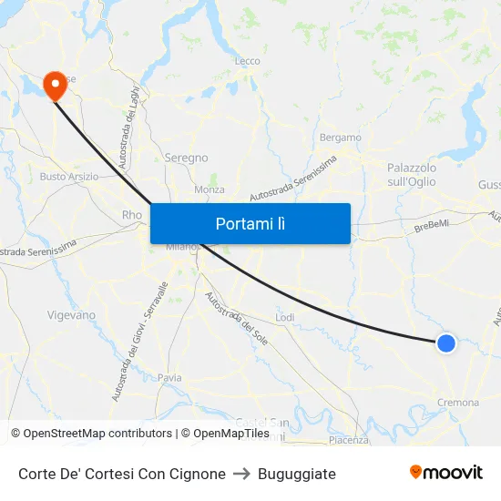 Corte De' Cortesi Con Cignone to Buguggiate map
