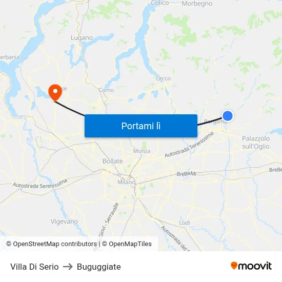 Villa Di Serio to Buguggiate map