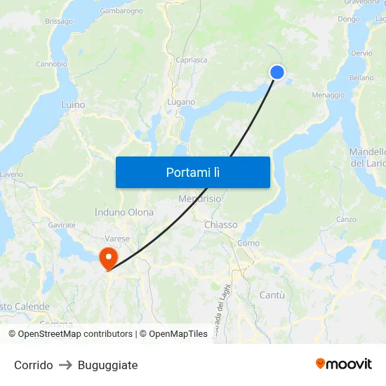 Corrido to Buguggiate map