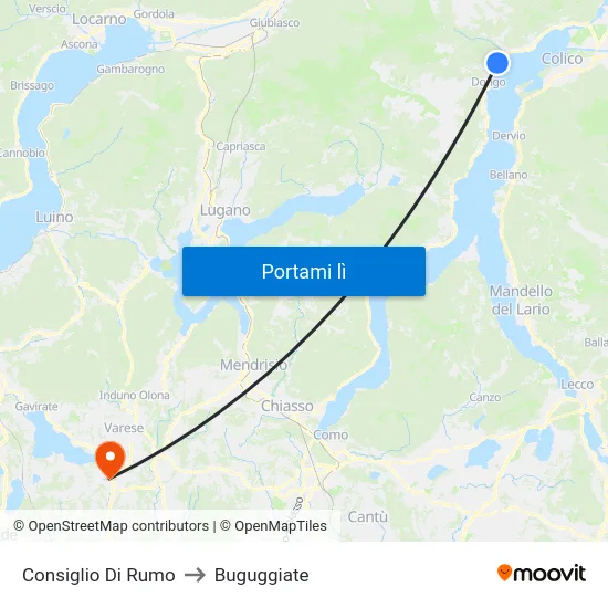 Consiglio Di Rumo to Buguggiate map