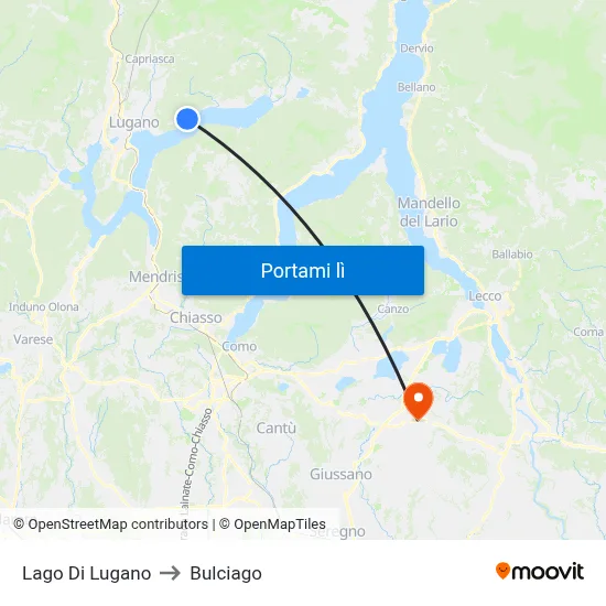 Lago Di Lugano to Bulciago map