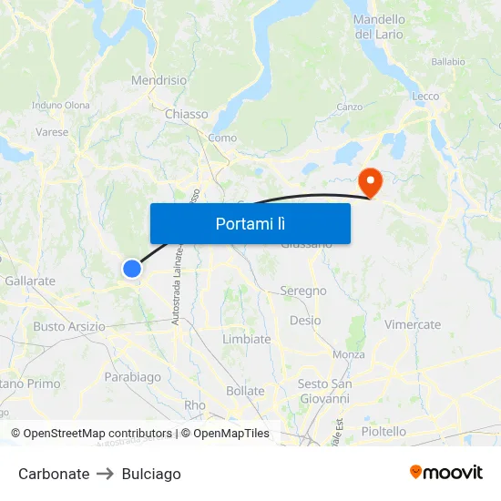 Carbonate to Bulciago map