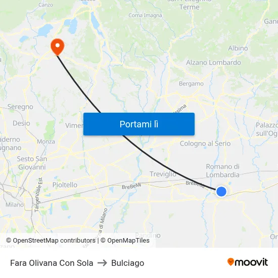 Fara Olivana Con Sola to Bulciago map