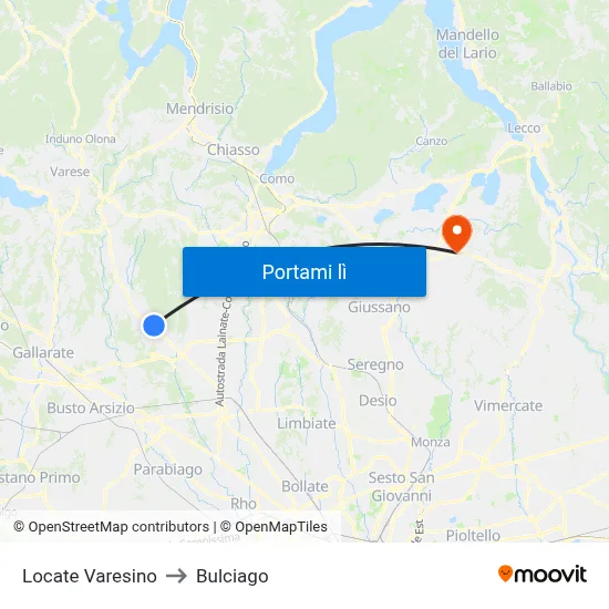 Locate Varesino to Bulciago map