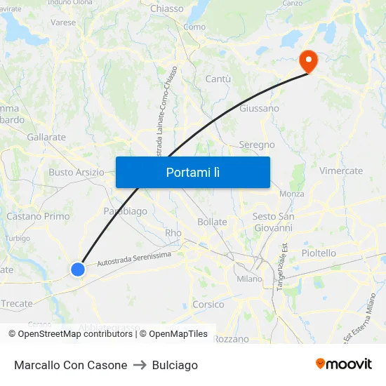 Marcallo Con Casone to Bulciago map