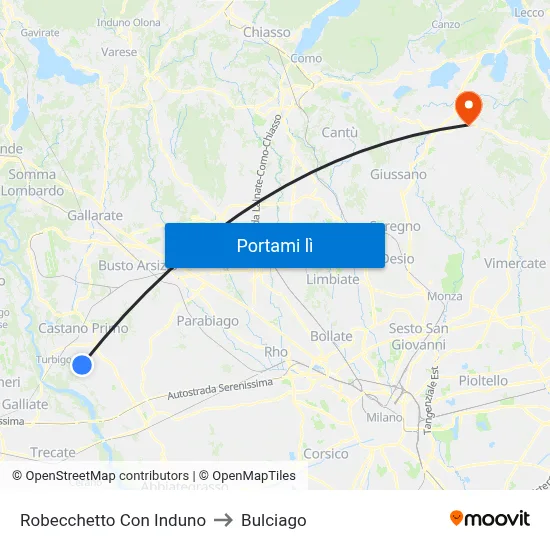 Robecchetto Con Induno to Bulciago map