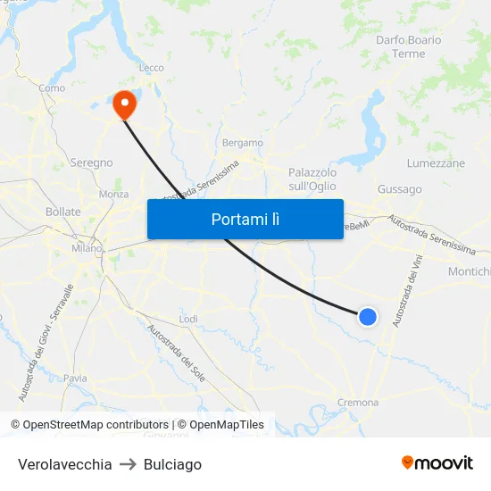 Verolavecchia to Bulciago map