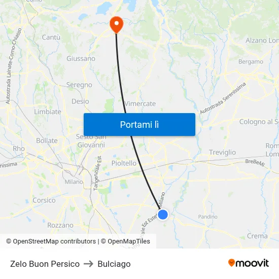 Zelo Buon Persico to Bulciago map