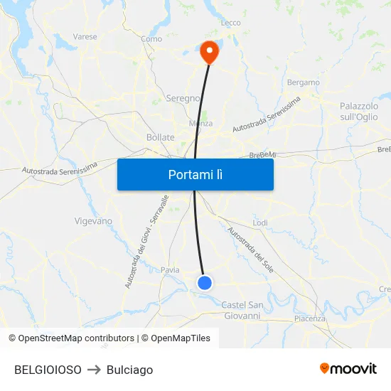 BELGIOIOSO to Bulciago map