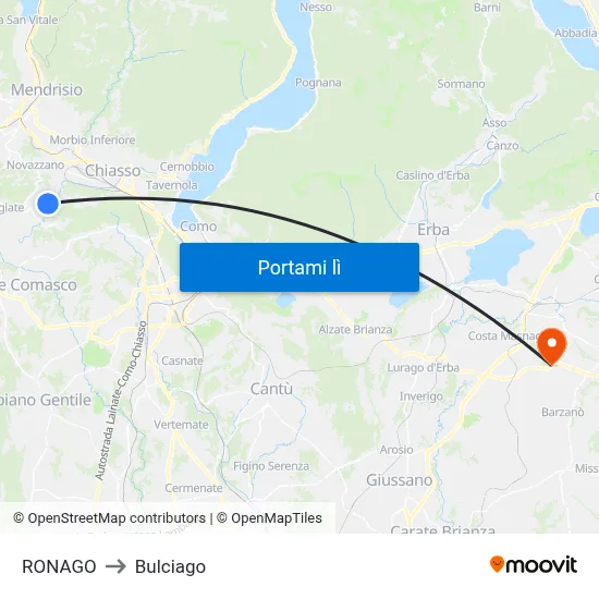 RONAGO to Bulciago map