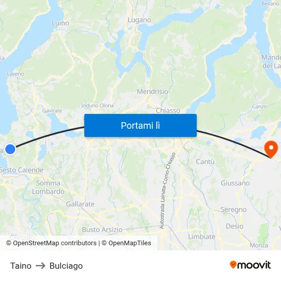 Taino to Bulciago map