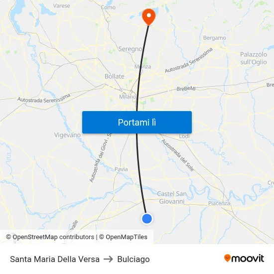 Santa Maria Della Versa to Bulciago map