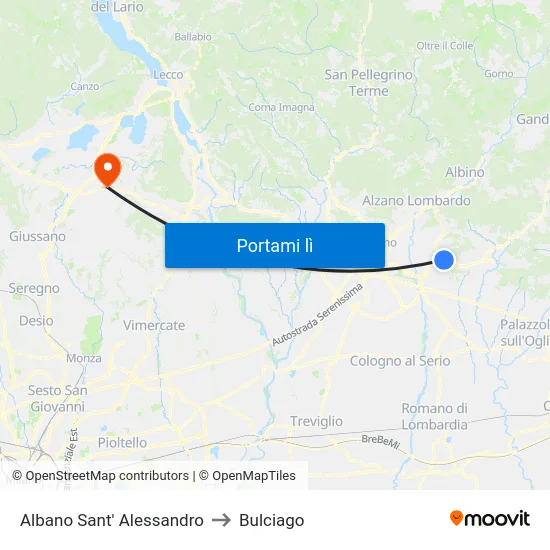 Albano Sant' Alessandro to Bulciago map