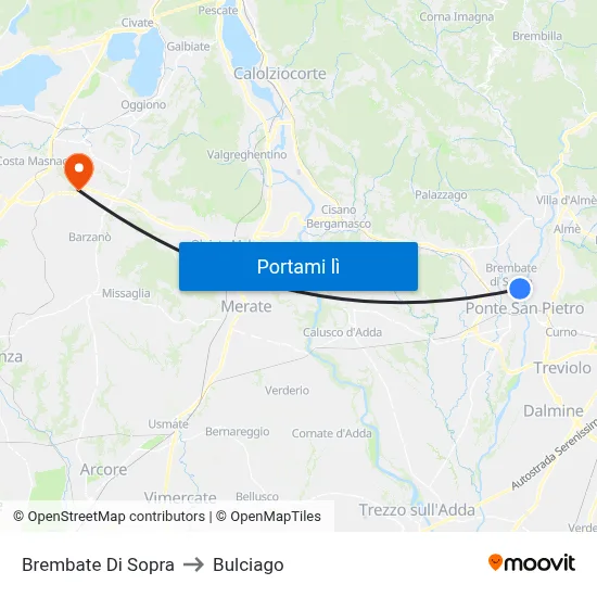 Brembate Di Sopra to Bulciago map