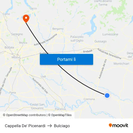 Cappella De' Picenardi to Bulciago map