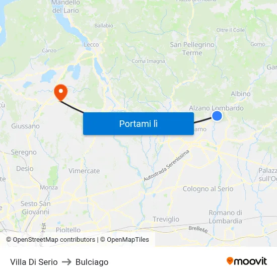 Villa Di Serio to Bulciago map