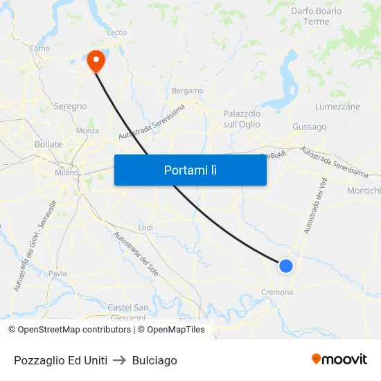 Pozzaglio Ed Uniti to Bulciago map