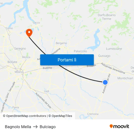 Bagnolo Mella to Bulciago map