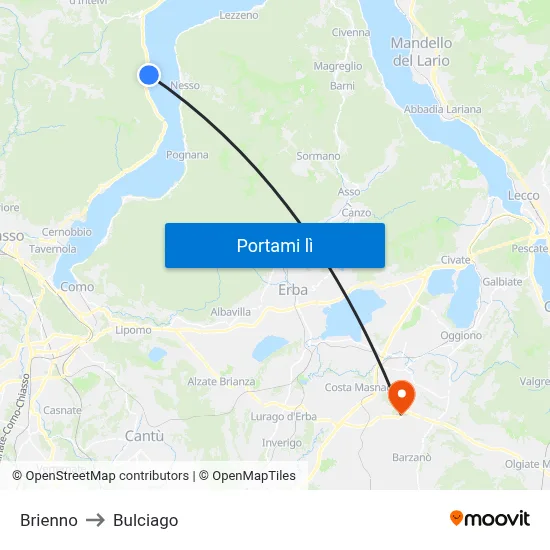 Brienno to Bulciago map