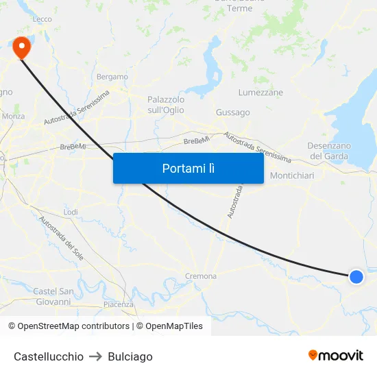 Castellucchio to Bulciago map