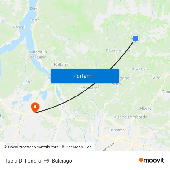 Isola Di Fondra to Bulciago map