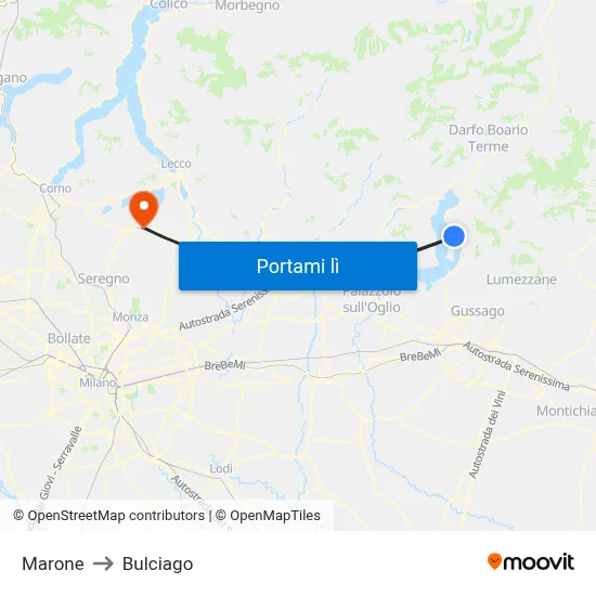 Marone to Bulciago map