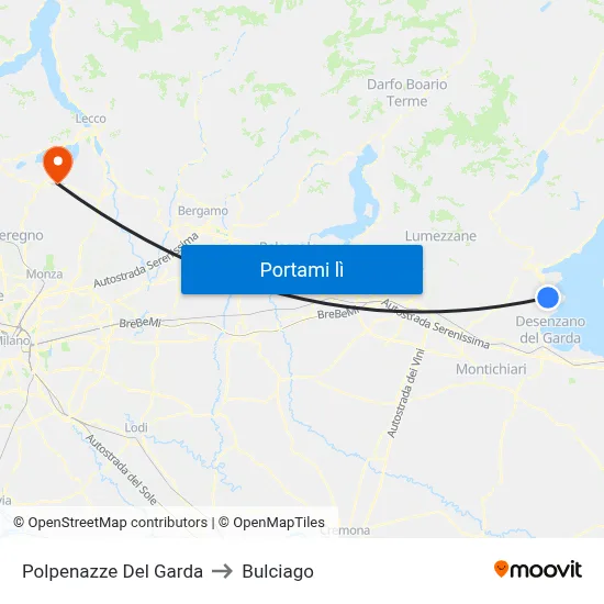 Polpenazze Del Garda to Bulciago map