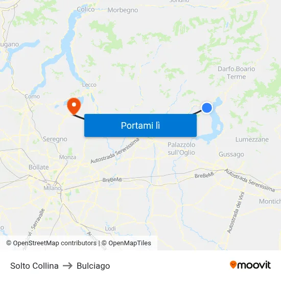 Solto Collina to Bulciago map