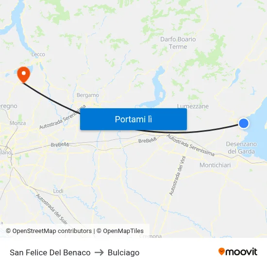 San Felice Del Benaco to Bulciago map