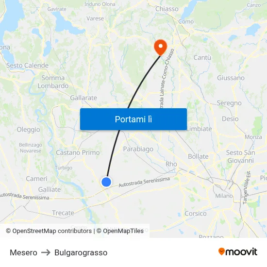 Mesero to Bulgarograsso map