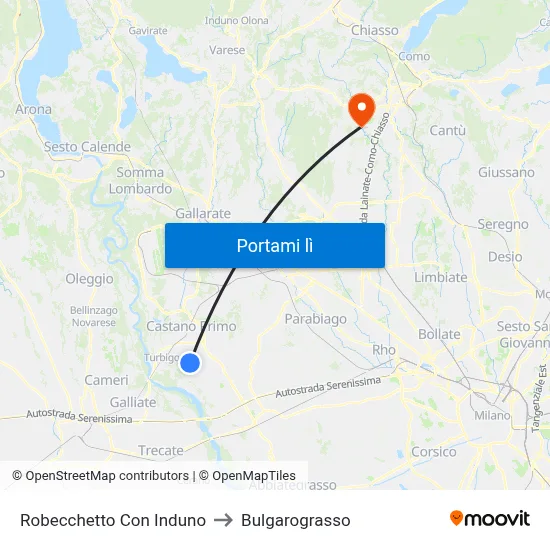 Robecchetto Con Induno to Bulgarograsso map