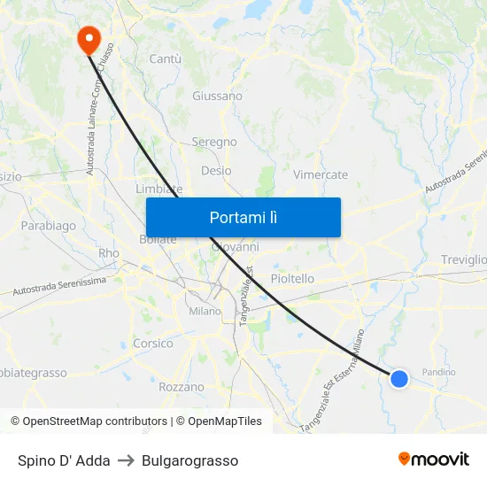 Spino D' Adda to Bulgarograsso map
