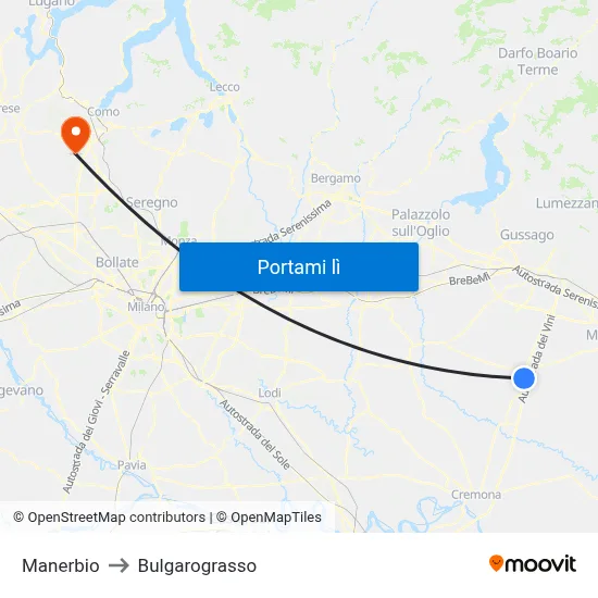 Manerbio to Bulgarograsso map