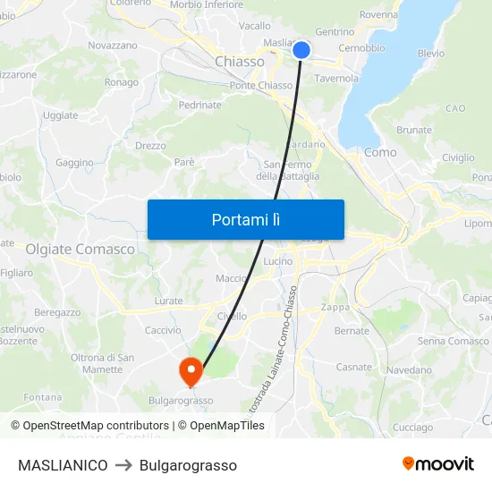 MASLIANICO to Bulgarograsso map