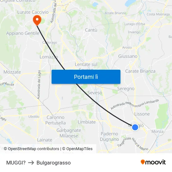 MUGGI? to Bulgarograsso map