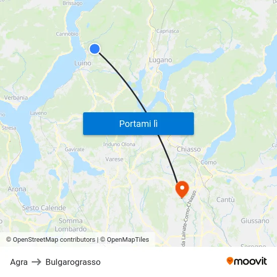 Agra to Bulgarograsso map