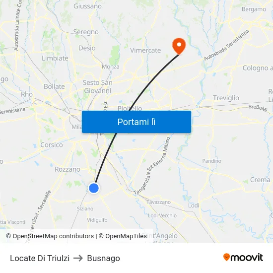 Locate Di Triulzi to Busnago map