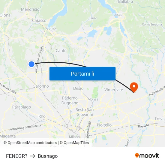 FENEGR? to Busnago map