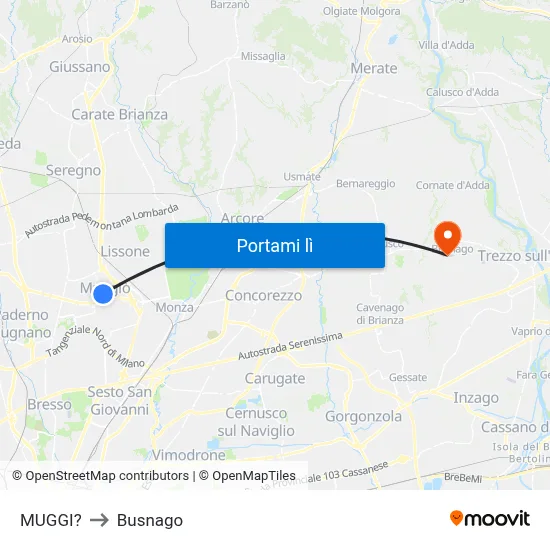 MUGGI? to Busnago map