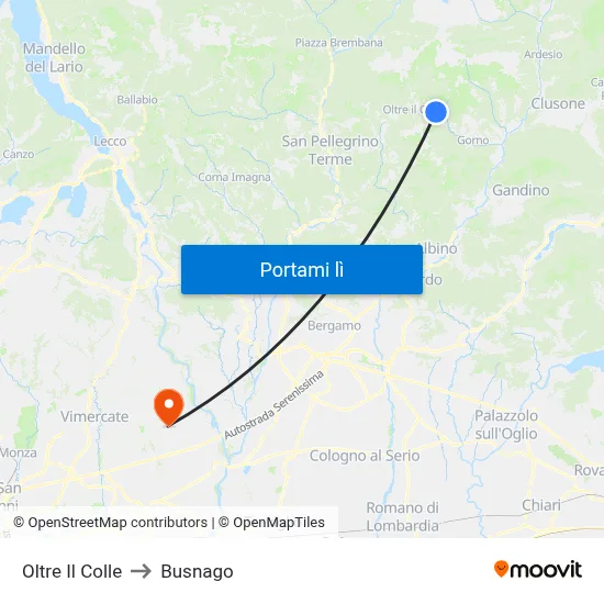 Oltre Il Colle to Busnago map
