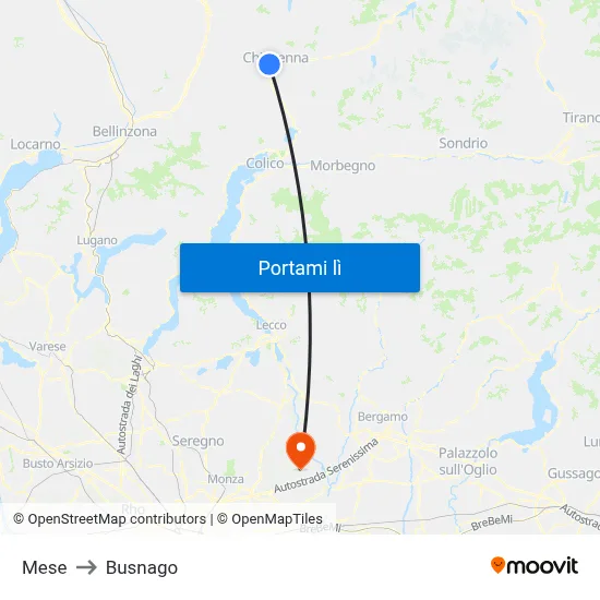 Mese to Busnago map