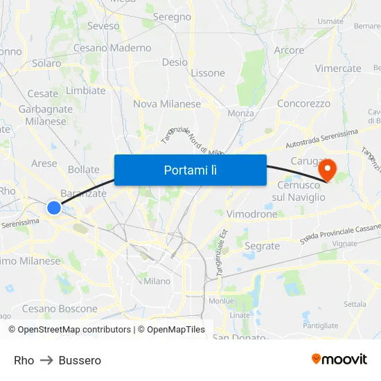 Rho to Bussero map