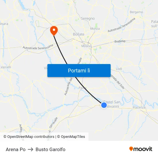 Arena Po to Busto Garolfo map