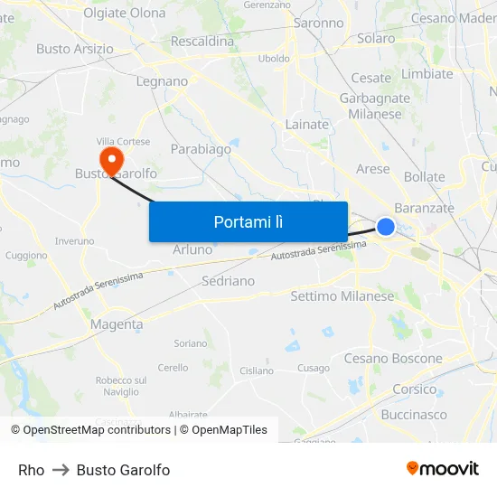 Rho to Busto Garolfo map