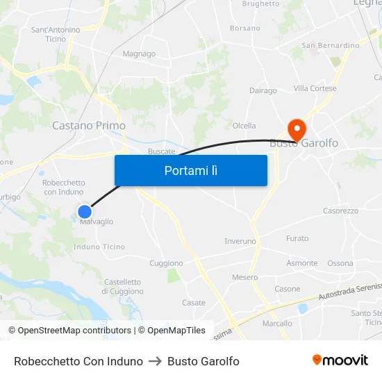 Robecchetto Con Induno to Busto Garolfo map