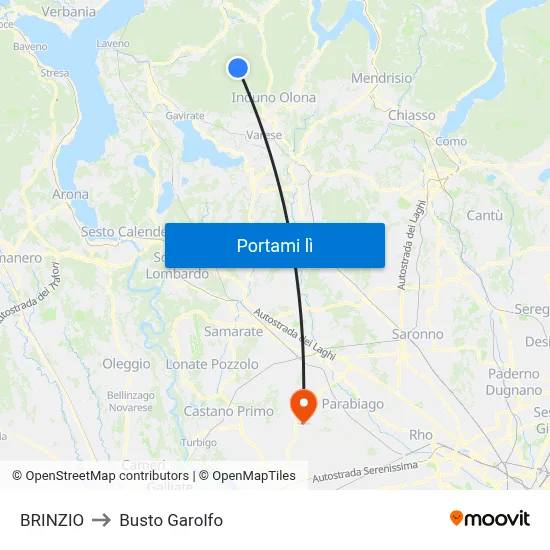 BRINZIO to Busto Garolfo map
