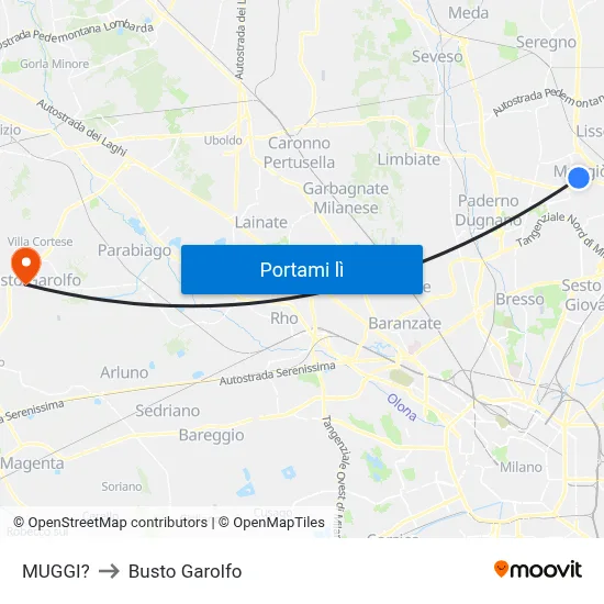 MUGGI? to Busto Garolfo map