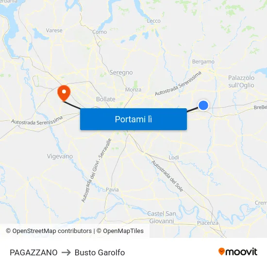 PAGAZZANO to Busto Garolfo map